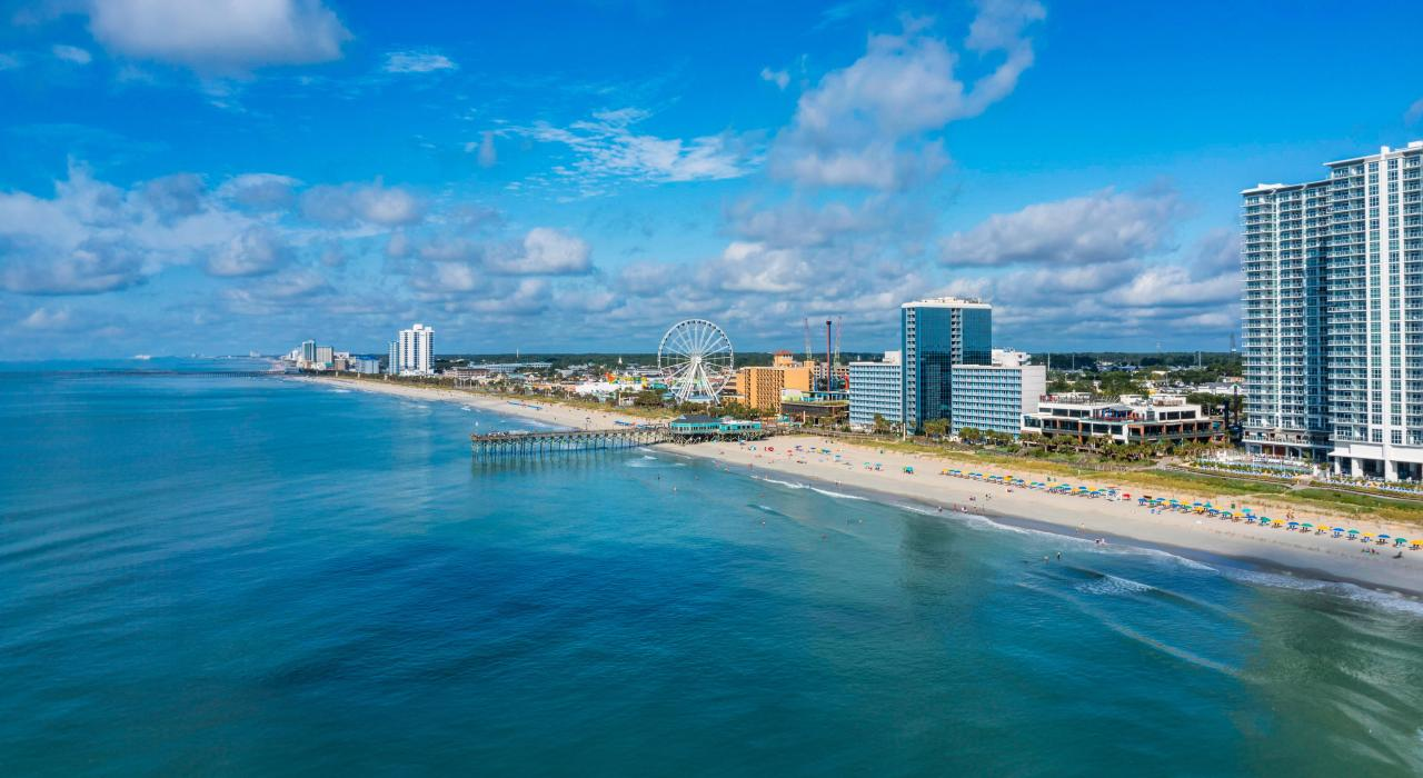 Aerial view of Myrtle Beach coastline
